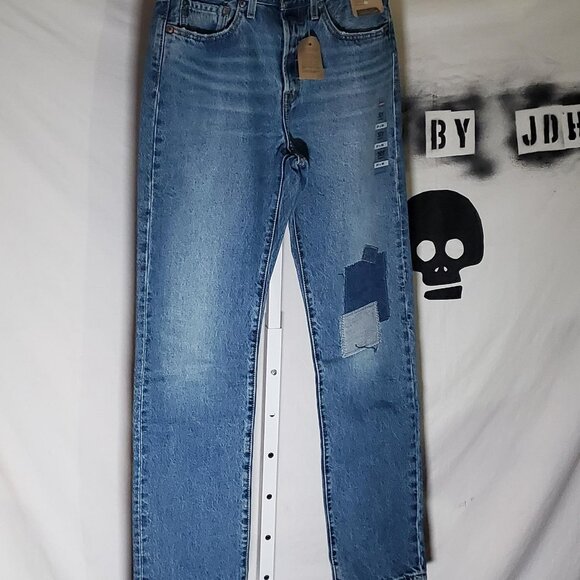 Levi's 501 Straight Leg Patch Jeans NWT sz 27W - Picture 4 of 16